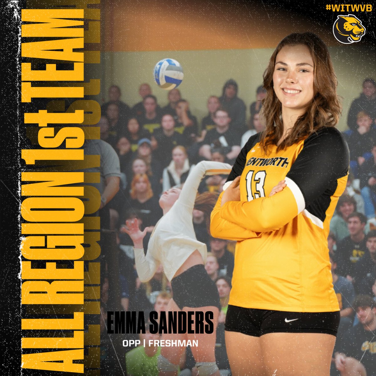 WITwvb's tweet photo. Congrats to @esandersss for being selected to NCAA D3 All-Region First Team! 🎉This selection makes Sanders one of 200 student athletes in ten regions recognized by the AVCA and NCAA for their accomplishments.
#witwvb #wentworth #womeninstem #volleyball #collegevolleyball https://t.co/CUDGfVMpxr