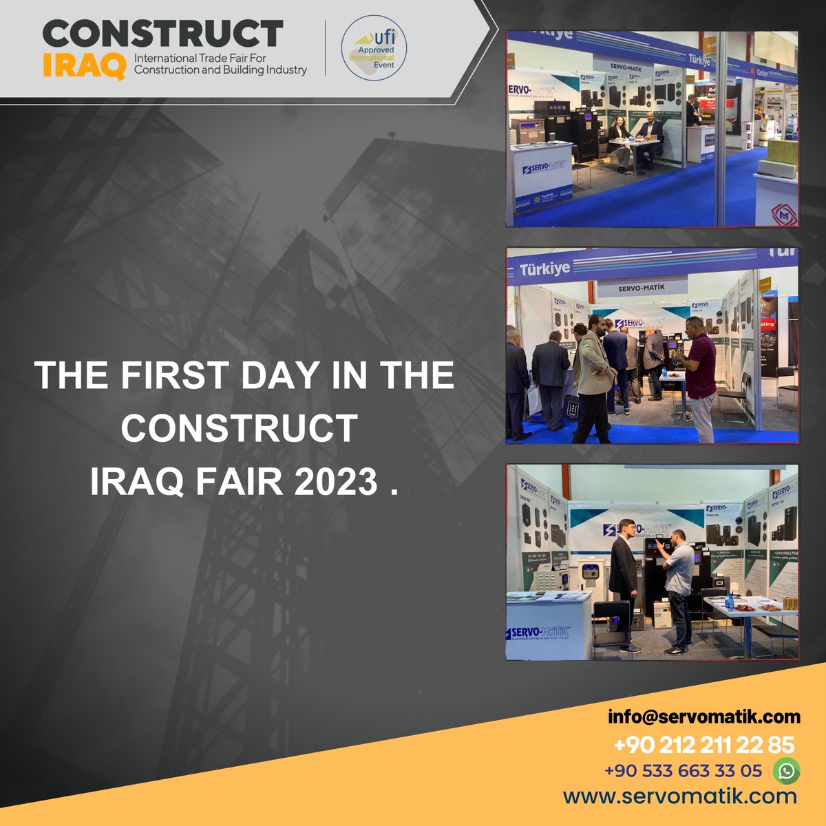 servomatik's tweet image. IRAK’TA DÜZENLENEN EN BÜYÜK İNŞAAT ENDÜSTRİSİ FUARI

Construct Iraq 2023 fuar katılımımızın ilk günü

The first day in the CONSTRUCT IRAQ FAIR 2023 .

*CONSTRUCT IRAQ 2023*

اليوم الاول بالمعرض الدولي في العراق- اربيل ٢٠٢٣

#construction #Servomatik