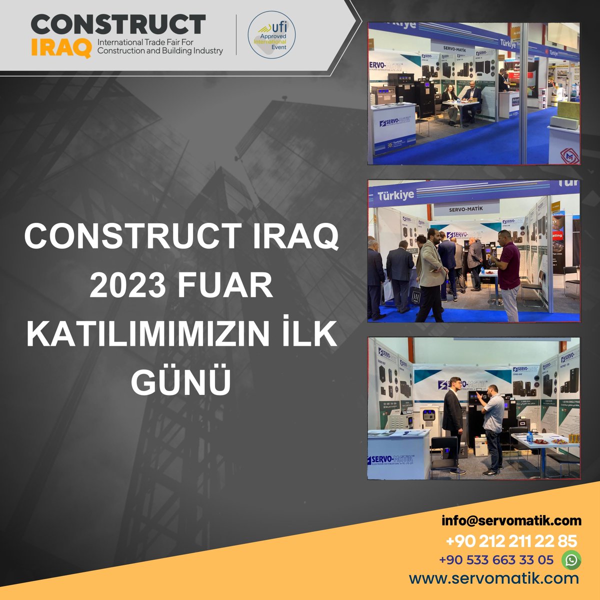 servomatik's tweet image. IRAK’TA DÜZENLENEN EN BÜYÜK İNŞAAT ENDÜSTRİSİ FUARI

Construct Iraq 2023 fuar katılımımızın ilk günü

The first day in the CONSTRUCT IRAQ FAIR 2023 .

*CONSTRUCT IRAQ 2023*

اليوم الاول بالمعرض الدولي في العراق- اربيل ٢٠٢٣

#construction #Servomatik