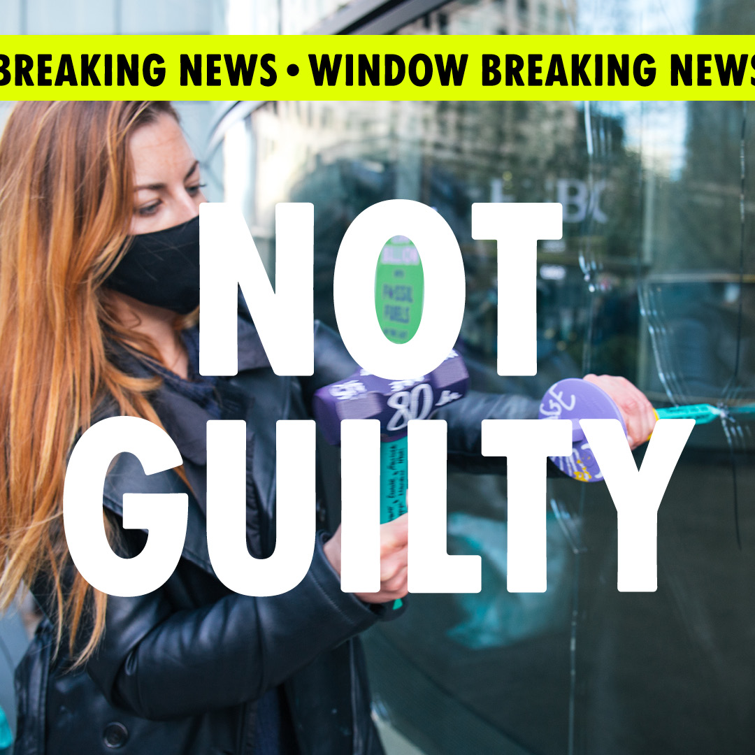 WINDOW BREAKING NEWS: 9 NOT GUILTY The jury has reached a unanimous verdict in the case of 9 women who broke the windows of @HSBC_UK – Europe’s 2nd largest investor in #fossilfuels For full press release: xrb.link/uJ5g7uX1aL1