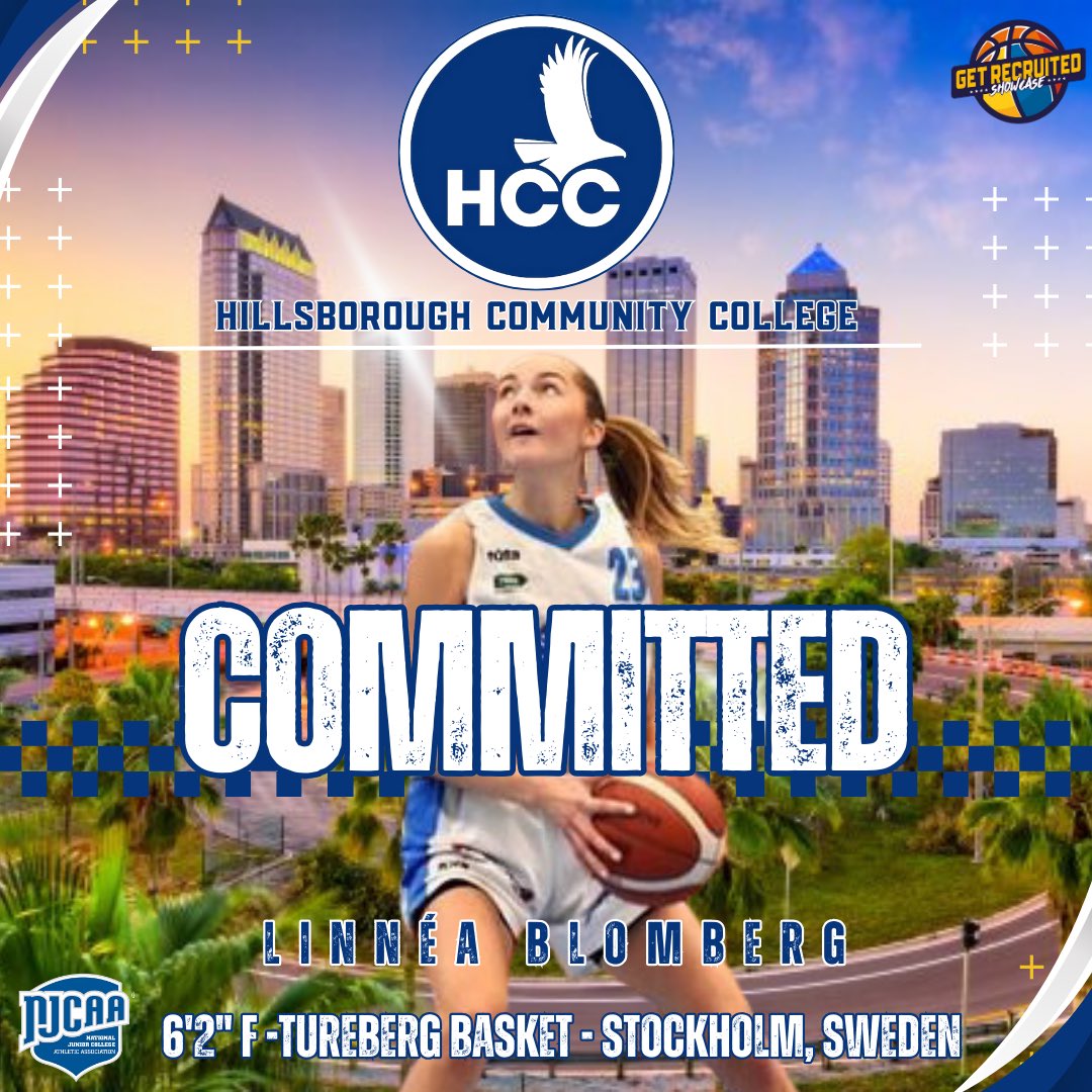 GRecruitedHoops's tweet photo. Showcase alum @LBlomberg23 commits to Hillsborough CC! (NJCAA D1) — Looking forward to following your career there and beyond! 👏🏻🏀🇸🇪➡️🇺🇸🌴 https://t.co/TjWqKj2ehr