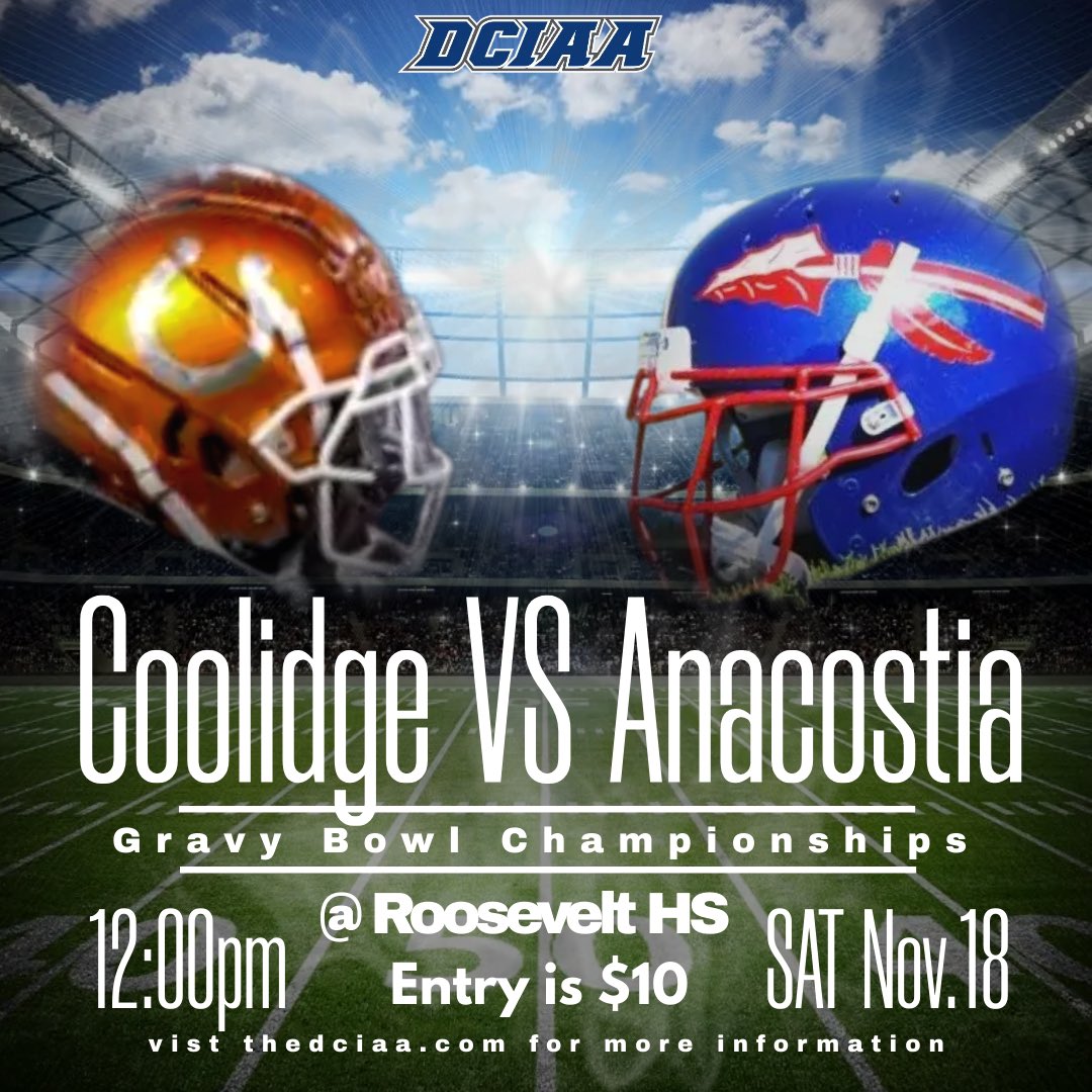 This Saturday is our Annual Gravy Bowl Stripes Football Championship Come Out to support these teams and see who will win the title of champion #wearedciaa #dciaa #dcps #dc