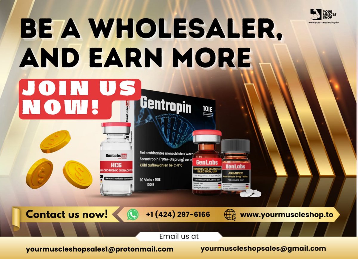 yourmuscleshop0's tweet photo. Be a Wholesaler And Earn More – Join Us Now !

#yourmuscleshop #bodybuilding #gear #juicehead #Supplement #USA #arimidex #TestEnanthate # 
#HCG

Join our Telegram Group for exclusive deals &amp; Promotional Offers :

https://t.co/A73Zf2N8g6 

Visit here ✔️
https://t.co/wQnZdyUXkz https://t.co/qXKFMyWg5H