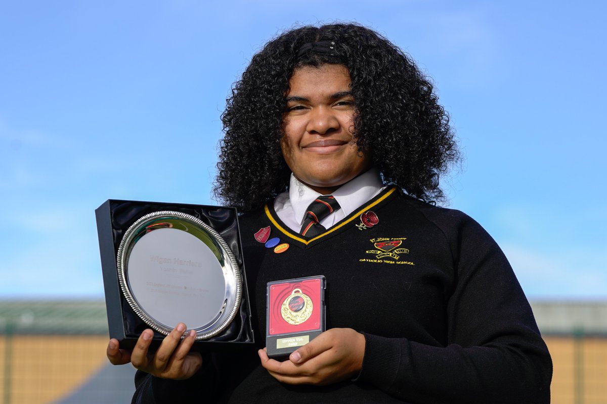 Congratulations to Y11 pupil Yasmin who has been presented with a special award by <a href="/wigan_harriers/">Wigan and District Harriers and AC</a> for a successful shot put season. She won bronze at the England U17s Championships, came 7th in the English Schools Championships and helped the Harriers to promotion in the UK YDL.