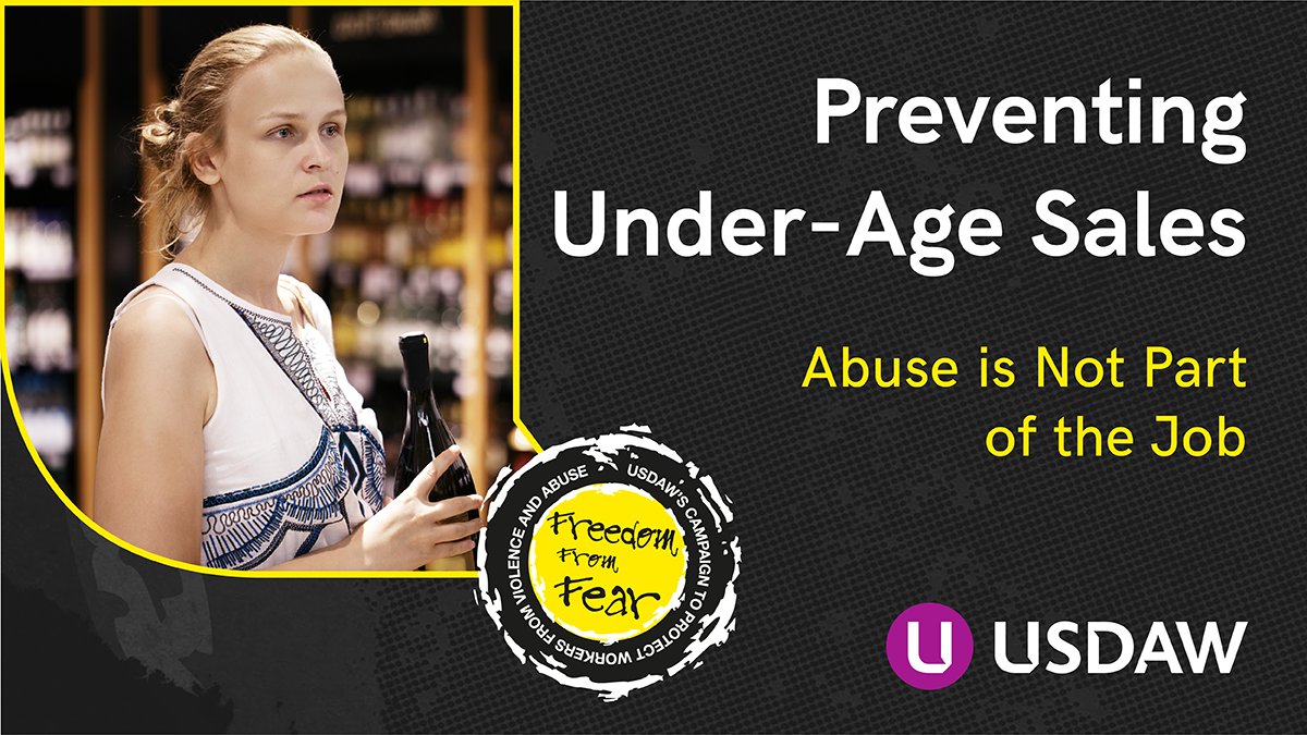 Refusing sales of age-restricted goods is a common trigger for abuse, threats and violence. Retail workers have no choice but to ask for ID if they think a customer is under 25. They can be prosecuted for making an under-age sale. Find out more: dtp.usdaw.org.uk/351/