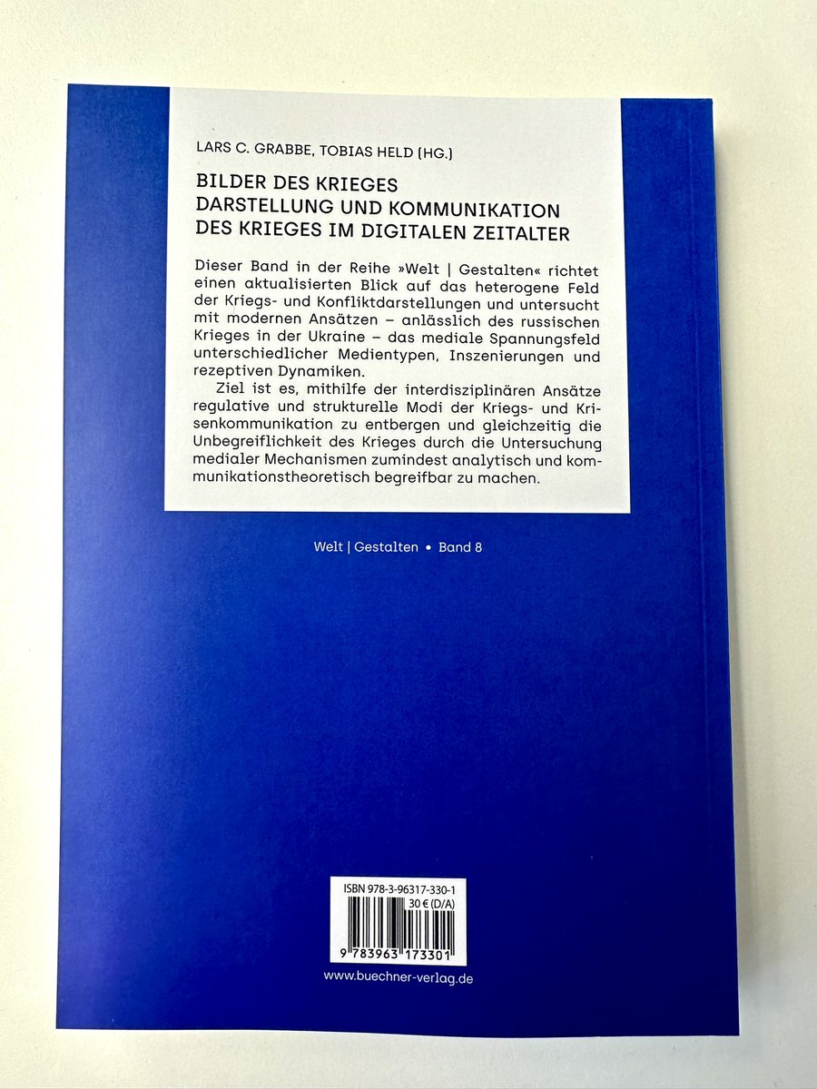 Out now … 🤩… Bilder des Krieges … a big thanks to @heldtobias1 and @buechnerverlag … in our book series Welt | Gestalten… co-edited with @ruf_oliver … 🙏 buechner-verlag.de/buch/bilder-de…