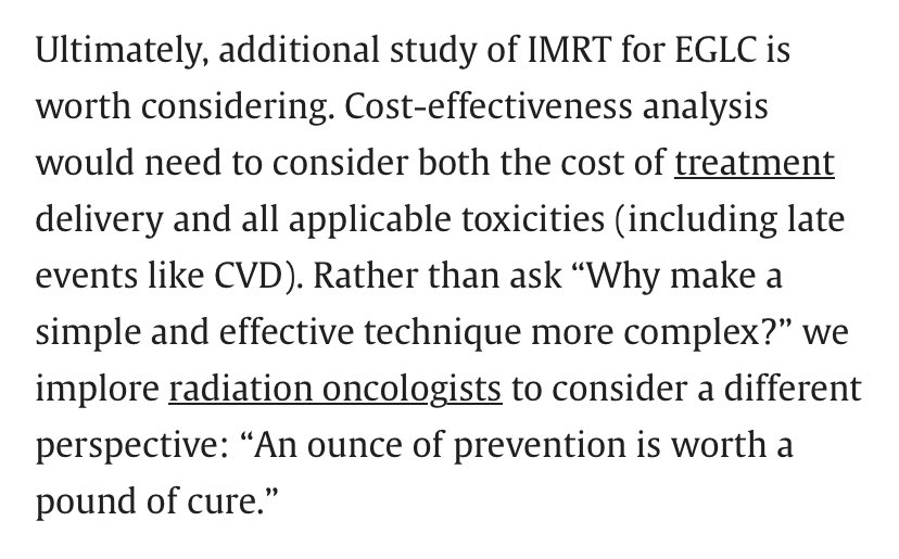 In response to our #radonc study of IMRT for early glottic cancers we were asked:

“Why make a simple [treatment] more complex?” 

Our answer: Minimizing toxicity matters. Isn’t an ounce of prevention worth a pound of cure? 

🔗 tinyurl.com/s2fzmk6x