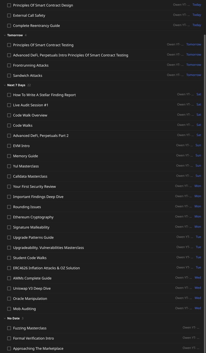 0xblackskull's tweet photo. Embarking on the thrilling journey of the Advanced Web3 Security Course by @0xOwenThurm ! 🕵️‍♂️ To conquer the challenges, I'm breaking it into parts for a more in-depth grasp. Can't wait to dive into the intricacies of smart contract security. 🛡️ https://t.co/hnLMuU8GHJ