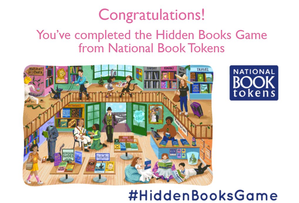 THE FIRST YEAR I'VE EVER MANAGED TO COMPLETE IT 🎉 
#HiddenBooksGame @book_tokens