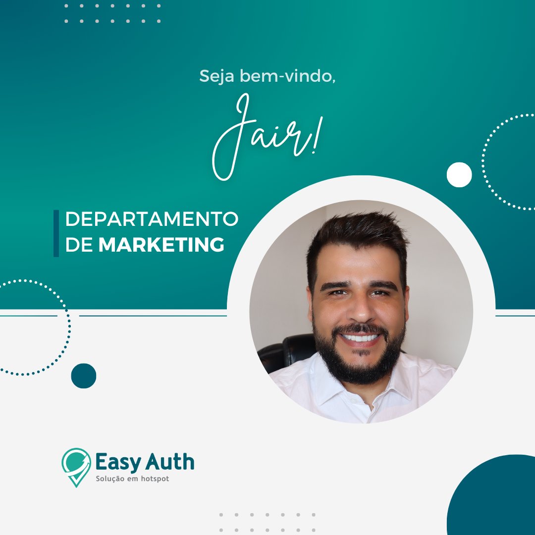 easy_auth's tweet image. 💚 Estamos empolgados em anunciar que o time Easy Auth está crescendo com a chegada do Jair, nosso mais novo talento do marketing.

Bem-vindo a bordo, Jair! 🚀

#EasyAuth