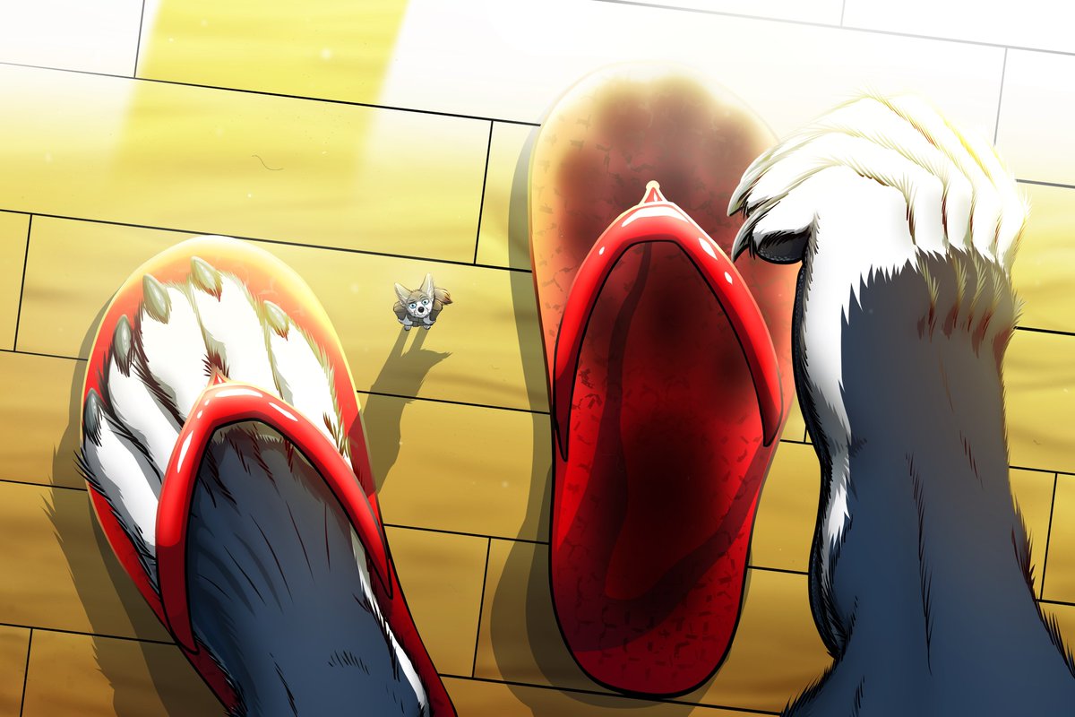 Having big friends is always fun when you happen to be somewhat vertically challenged. Thankfully there's an awesome raccoon to hang out with :3

Art by Odeun on Furaffinity
Silver the micro fox belongs to me
And of course, the big raccy paws belong to my buddy SpunkyRakune on FA