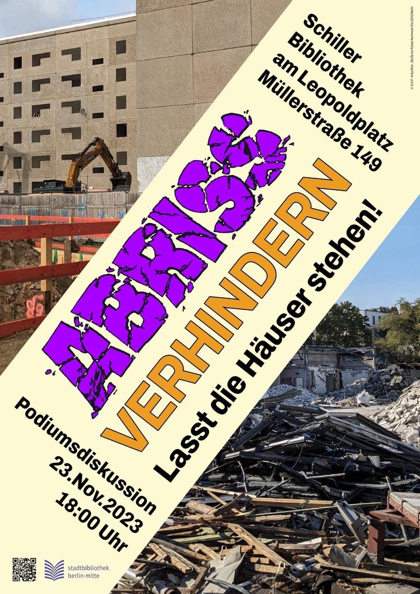Abriss muss verhindert werden! Denn jeder Abriss verschärft die Wohnungskrise und schadet dem Klima. Das wissen wir nicht erst seit unserem Kampf um die #Habersaathstraße
Kommt zur Veranstaltung am 23.11. in der Schiller Bibliothek am Leo!
Und macht mit beim Bündnis gegen #Abriss