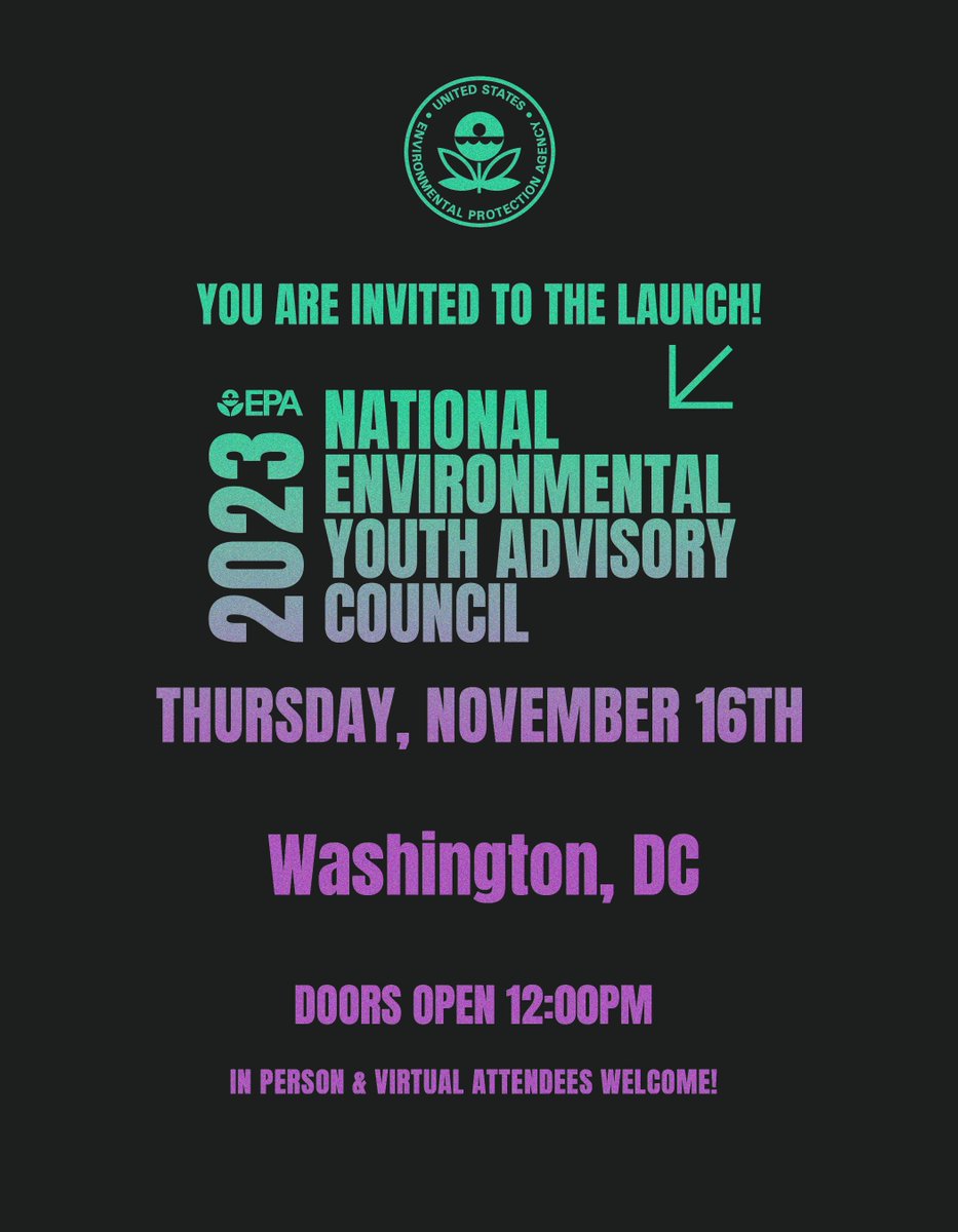 CleanAirMoms's tweet photo. Moms are excited to join @EPA today for the launch of the National Environmental Youth Advisory Council! Follow us here at @CleanAirMoms for live coverage of the event. #NEYAC https://t.co/eYtkhhadNT