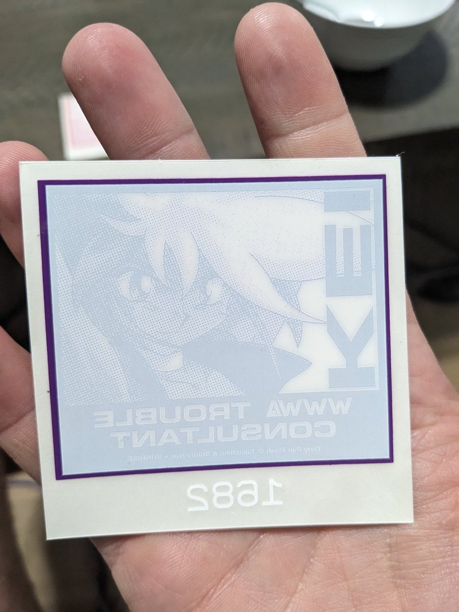 HeyItsAdamVac's tweet photo. Update:
I have a Kei version of the sticker, decal according to the promo sticker on the VHS.
Found an unopened Mission 3 Act 1 English dubbed VHS on eBay that was unopened and had the promo sticker in the photo.
#DirtyPairFlash
#DirtyPair https://t.co/mew3gUrh6P