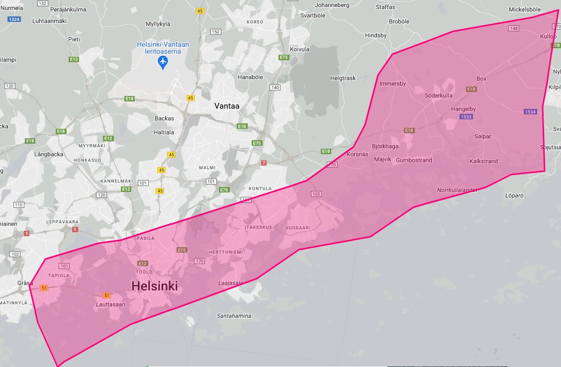 Gazan kaistan kokoa ja sotatuhoja voi havainnollistaa suhteessa Helsinkiin. Mittakaava on oikea, kartta on vain käännetty.

Gazan kaupunki osuu tässä Helsingin kantakaupungkiin. Pakolaiset ovat nyt pakkautuneet Sipooseen. Itäkeskuksesta itään on nyt n. 2 miljoonaa ihmistä.

1/
