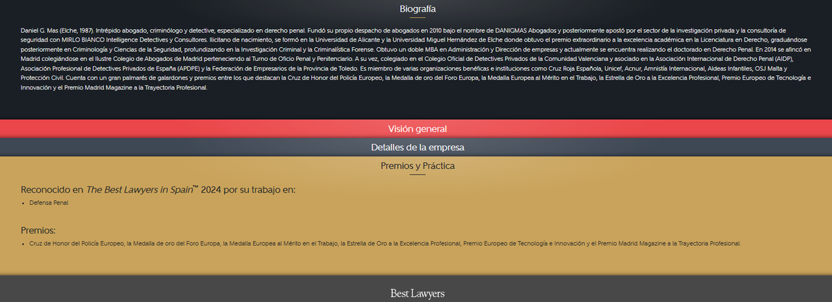 SrDanigmas's tweet photo. I am pleased to share the public announcement that I have been recognized in the 2024 edition of The Best Lawyers in Spain™ for my work as a criminal lawyer in Criminal Defense. From Danigmas we are very proud. Thank you https://t.co/79oDDIVpJV #Danigmas #BestLawyer #Spain 🇪🇸