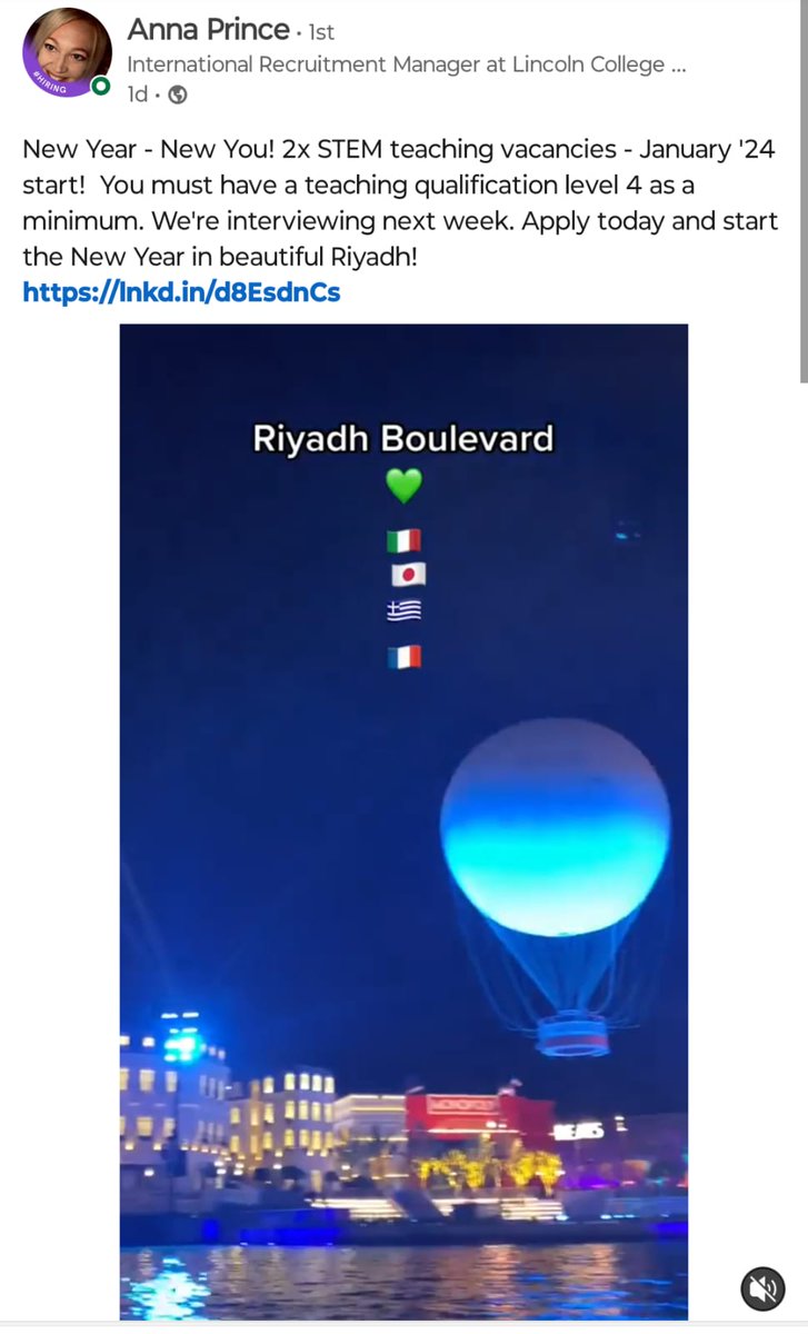 We <a href="/lincoln_college/">Lincoln College</a> continue to scam <a href="/ITQANINSTITUTE/">ITQAN INSTITUTE</a> and the Saudis for another year. Looking for more teachers with fake degrees/qualifications to run the scam. Fraud, human rights abuses, racism, discrimination all allowed. <a href="/BBCRadioLincs/">BBC Lincolnshire</a> <a href="/aramco/">aramco</a> <a href="/UKinSaudiArabia/">UKinSaudiArabia 🇬🇧🇸🇦</a> <a href="/LincsLife/">Lincolnshire Life</a> @ft