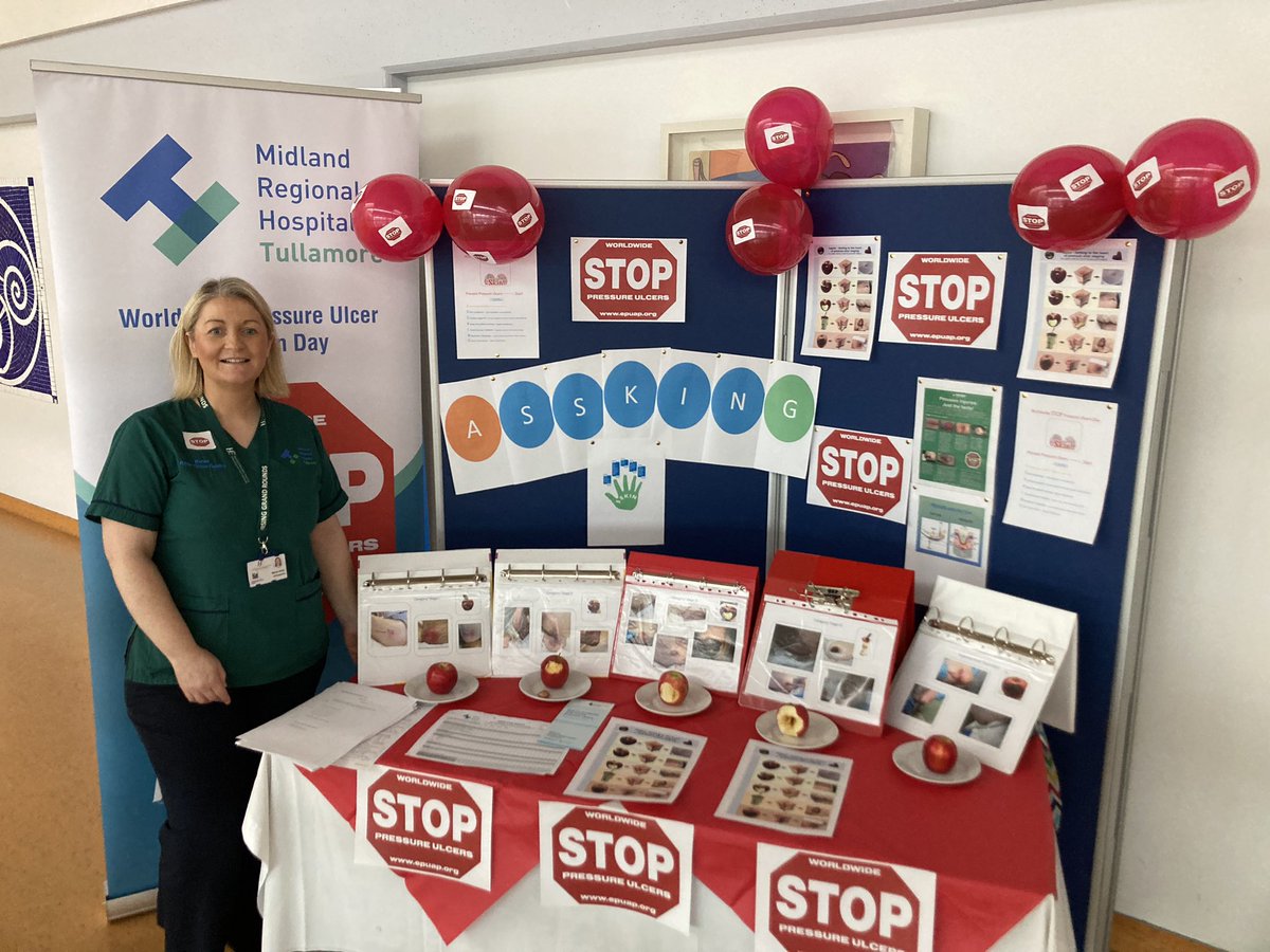 All set up for STOP pressure ulcer prevention day here in MRHT. Making every contact count with education, prevention and early intervention #StopThePressure @DMHospitalGroup @TVNAI2 
#stopPUday2023