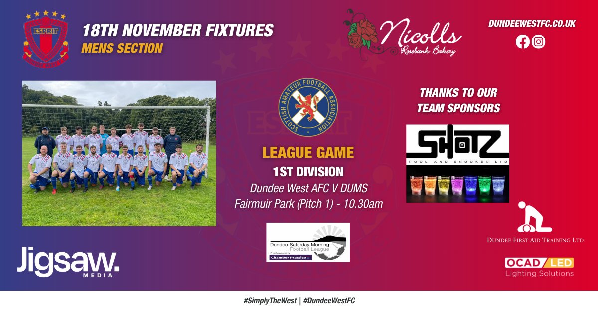 🔴⏰⚽️ Don't miss out on this weekend’s matches for our girls, boys and men's teams. We thank you for your support - it is greatly appreciated! ⚽️⏰🔵

#SimplyTheWest