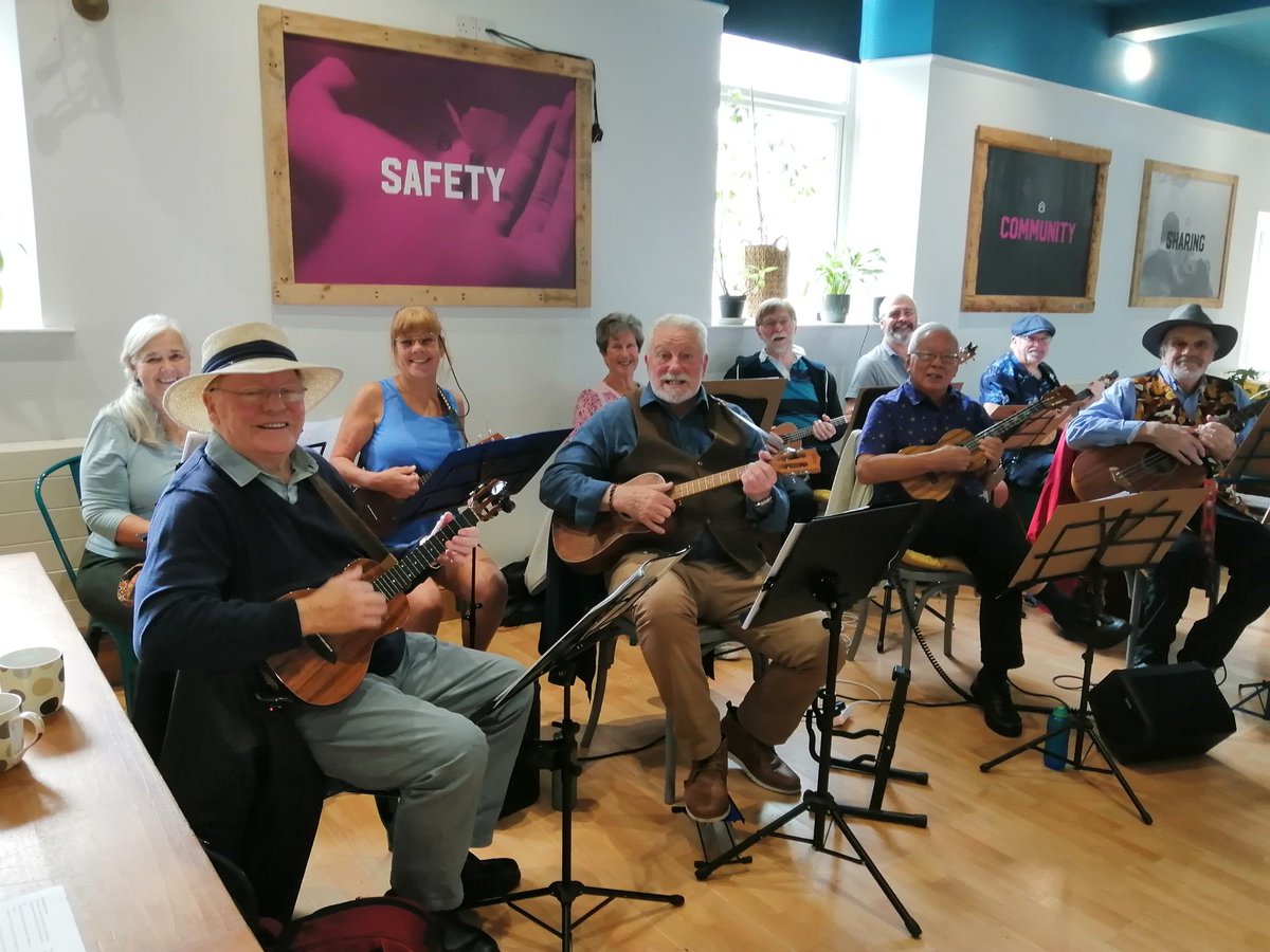 Here is our Ukulele Group who recently performed for a #carehome in #newquay #u3a_uk #LearnLaughLive #U3A #cornwall #ukelele #retirementliving #retiredlife #CareHomeActivities #ukulelelove #ukulelecover