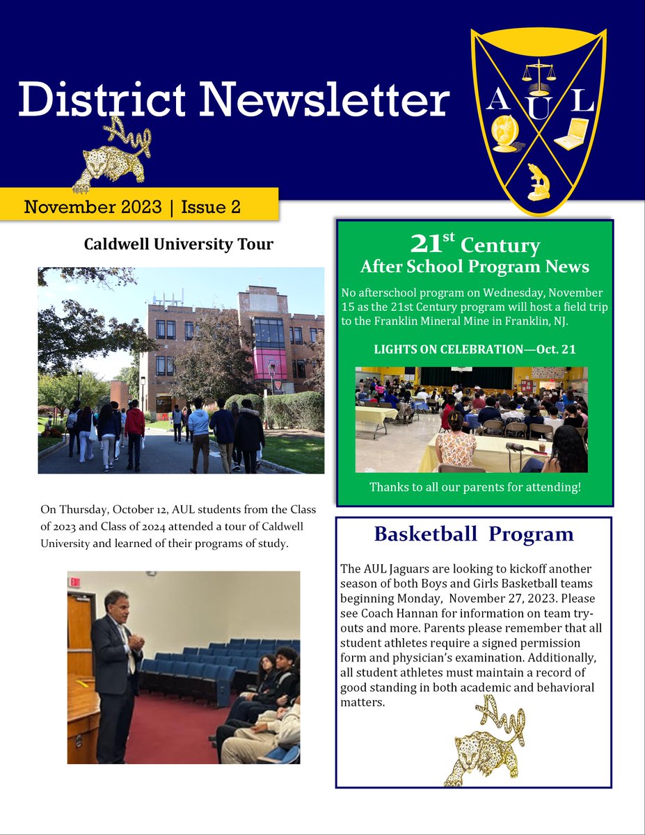AULCharter's tweet photo. District Newsletter | November Vol. #2 https://t.co/qJc5ekOoYx