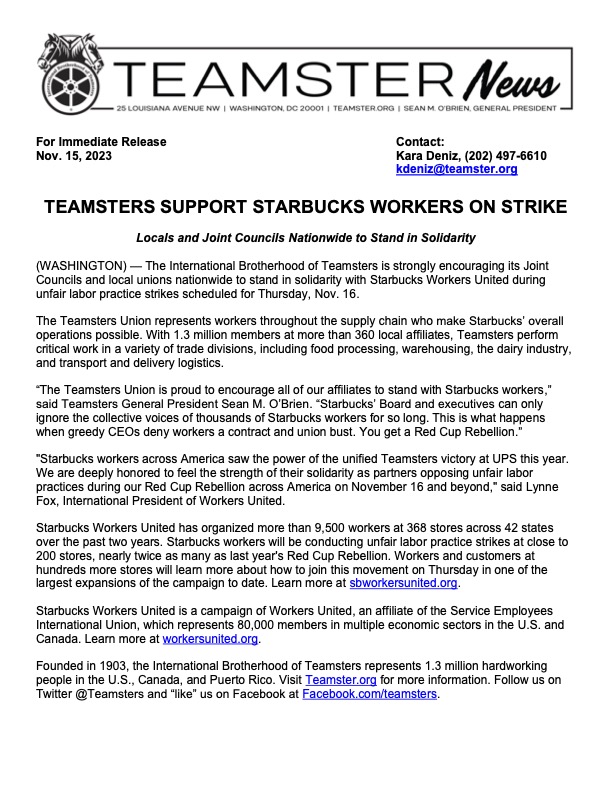 JOIN US!

This from 8 AM -10 AM this morning as we support Starbucks Workers on strike. 300 Snelling Ave S, Saint Paul MN 55105.