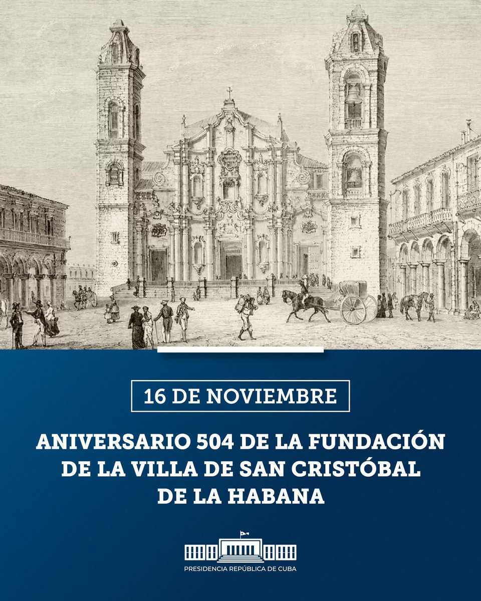 Felicidades a #LaHabanaDeTodos, que está cumpliendo 504 años con el encanto y la gracia de quienes la han habitado por más de cinco siglos. 

Que la responsabilidad por su higiene, cuidado y belleza sea también de todos.

#Cuba 🇨🇺