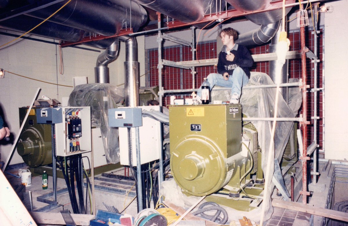 Archive photo of the generator hall being built, we believe taken in 1990. It looks much the same now other than the chap having a picnic on top of one of the engines! Anyone recognise him from 33 years ago?