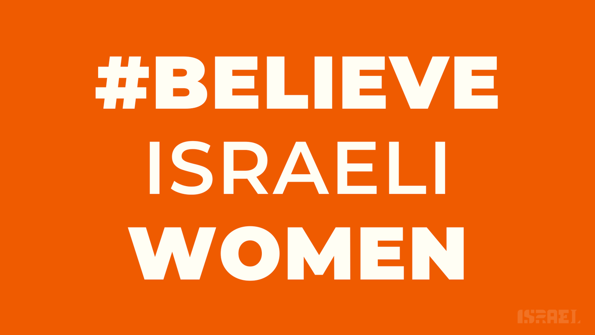 Israel's tweet photo. Dear "Women's rights organizations" and "activists" who have been SILENT since October 7th. 

When you say "believe women" you really mean "believe women unless they're Israeli."

When you say #MeToo you really mean "but not you (you're Israeli)." 

When you say "your body, your choice" you really mean  "but Israeli women had it coming to them."

We the women of Israel will not be silent.

#BelieveIsraeliWomen #NoExcuses