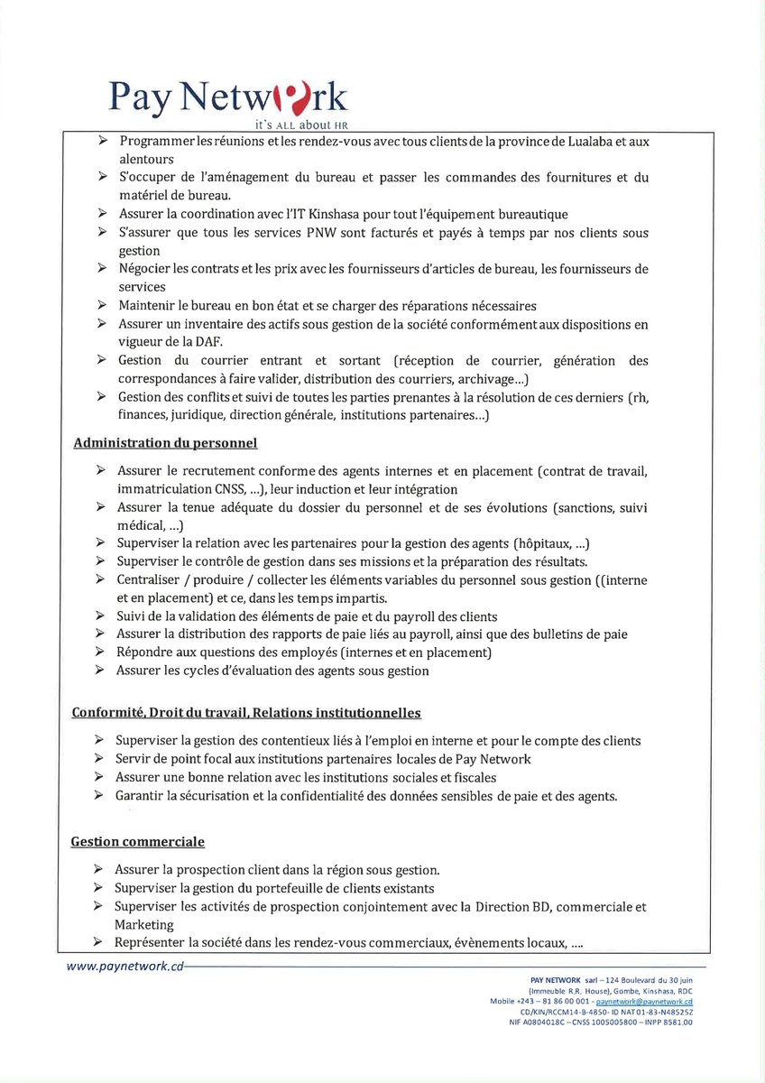 paynetwork_SARL's tweet photo. @paynetwork_SARL  recrute au Grand-Katanga un Regional Manager https://t.co/Vo3rCEowq7