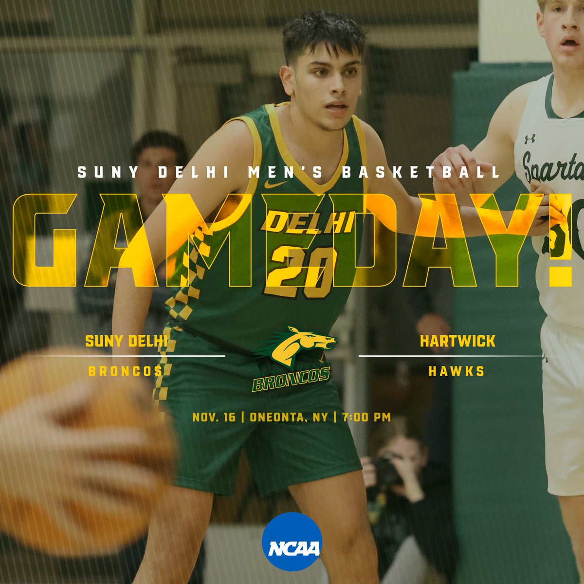 🏀 Men’s Basketball heads to Oneonta tonight at 7 PM for a matchup with the Hartwick Hawks! 

Game links can be found on our athletic website!