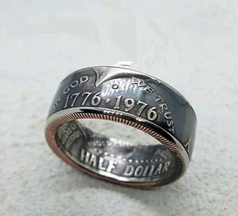 goimagine.com/coin-ring-1776… #menscoinring
#coinjewelry
#halfdollarcoin
#personalizedgift
#halfdollar
#handmadejewelry
#statementring
#customring
#uniquering
#antiquering
#gift
#handmade
#vintage 
#CJRingNThings