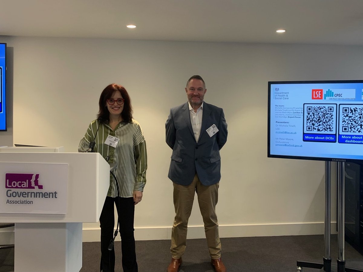 CPEC_LSE's tweet image. Today CPEC researcher Michela Tinelli presented at a @laria event! 🗨️

She + Peter Moore (@OxfordCity) spoke to @LGAcomms + attendees about using Discrete Choice Experiments to understand the implementation of Out-Of-Hospital (OOHC) #care for people experiencing #homelessness.