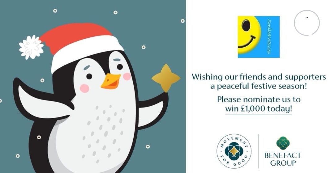 Smile4Wessex's tweet photo. Please help us this Christmas and nominate @Smile4Wessex for a £1000 donation from the @benefactgroup 🙏
🎄🎄🎄#movementforgood #twelvedaysofgiving
https://t.co/2p1vtJQSJG https://t.co/NNVSwA9alf