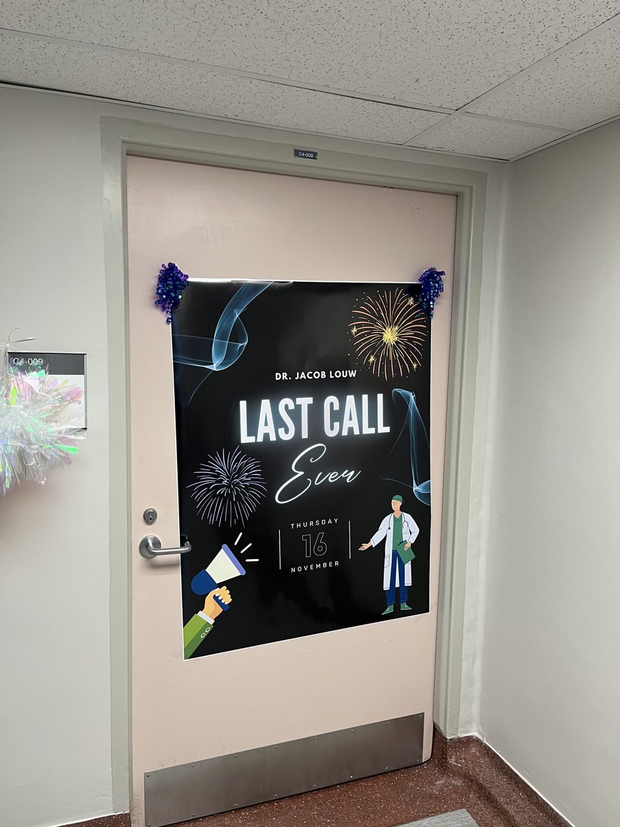 Congratulations to my friend and colleague Dr. Jacob Louw on his last GI call ever!!! A mystery poster hanger is lurking about