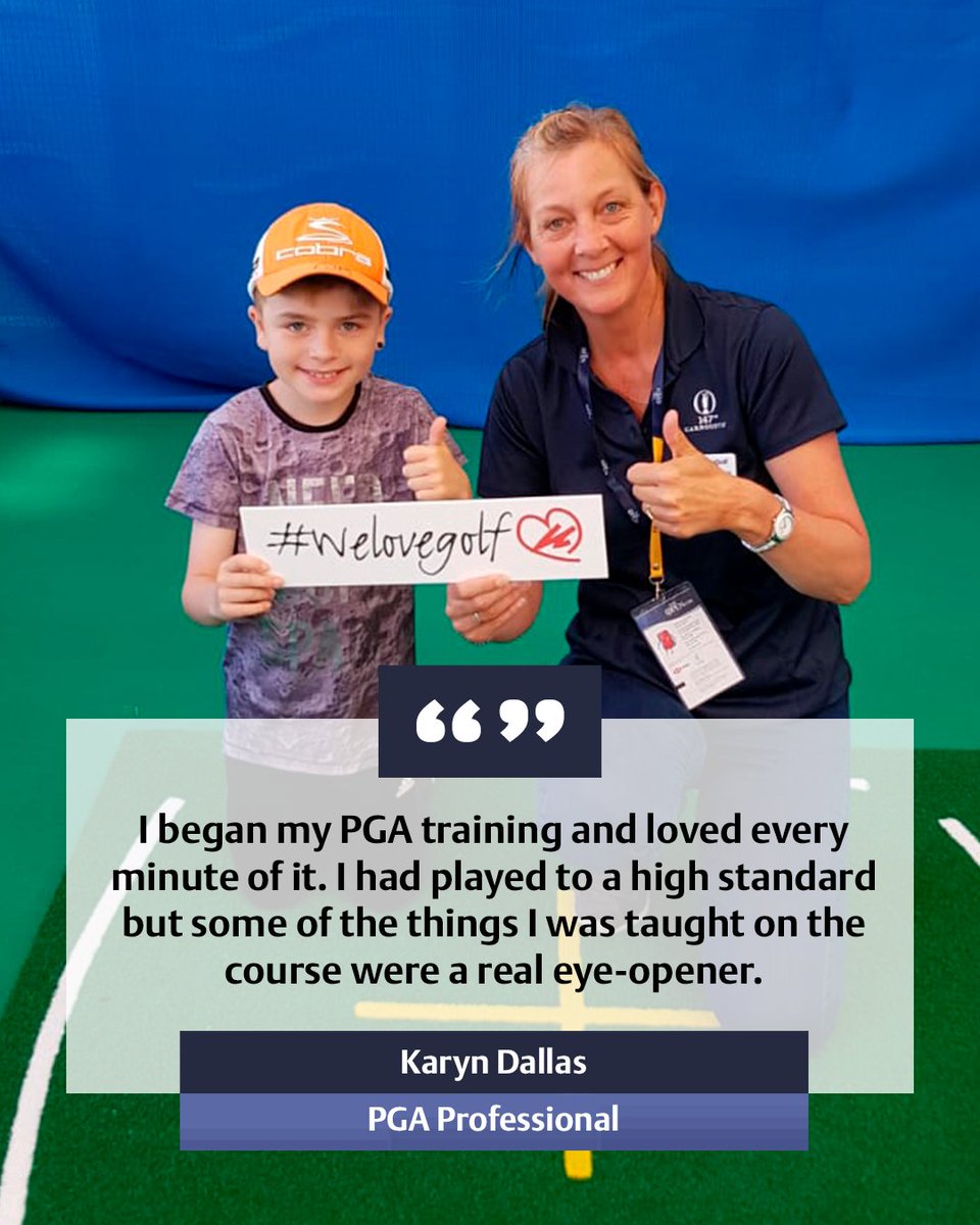 ThePGA's tweet photo. We spoke to one of Scotland's most respected PGA Pros @KarynDallas1 about why she thinks the PGA Training Programme is the ideal route for those looking for a fulfilling career in golf 🏌️‍♀️

Take a read 👉 https://t.co/OtyhXIODbJ https://t.co/g2GjwZL5Qu