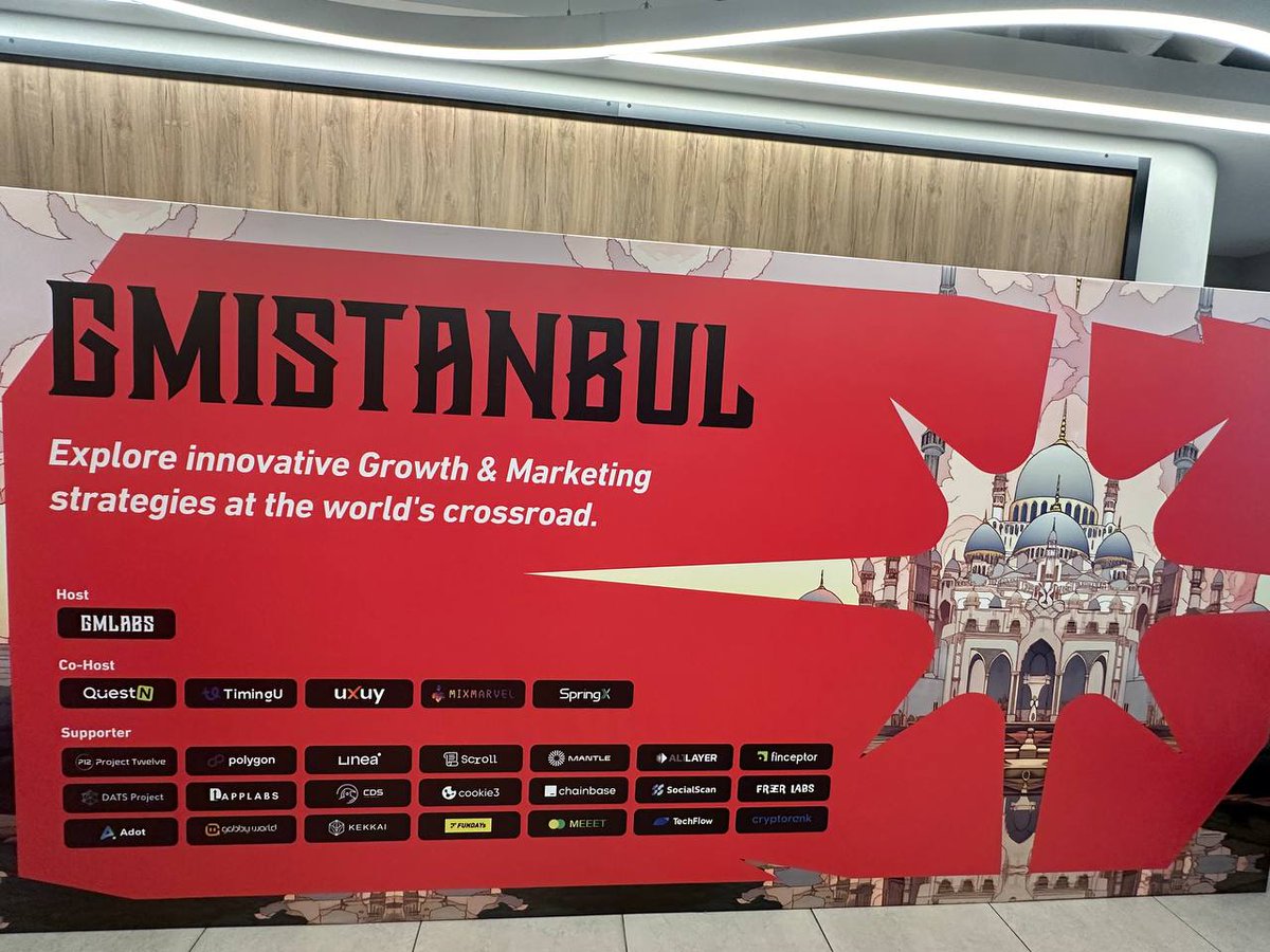📣Hey hey hey! Event alert 🚨 Another event we organized during Ethereum Devconnect week, 'GMISTANBUL,' is continuing at full speed. Do you guys there? 🤩🥳 @GMLabsHQ  <a href="/QuestN_com/">QuestN</a>  @TimingU_  <a href="/uxuycom/">UXUY｜Invest the World with AI+Stablecoin</a> <a href="/MIXMARVELGAME/">MixMarvel</a>