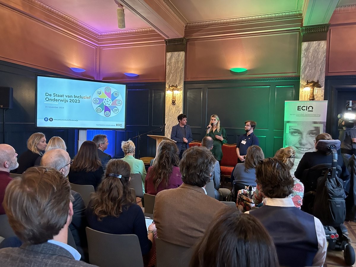 Fijn bij de presentatie van de eerste Staat van Inclusief Onderwijs te zijn. 

Complimenten voor <a href="/ECIO_NL/">ECIO | Expertisecentrum inclusief onderwijs</a> , <a href="/Joycevderwegen/">Joyce van der Wegen</a> en anderen voor dit initiatief.

Zeer belangrijk om vast te stellen hoe (niet) ver we zijn op de weg naar inclusie, conform het VN-verdrag voor de rechten