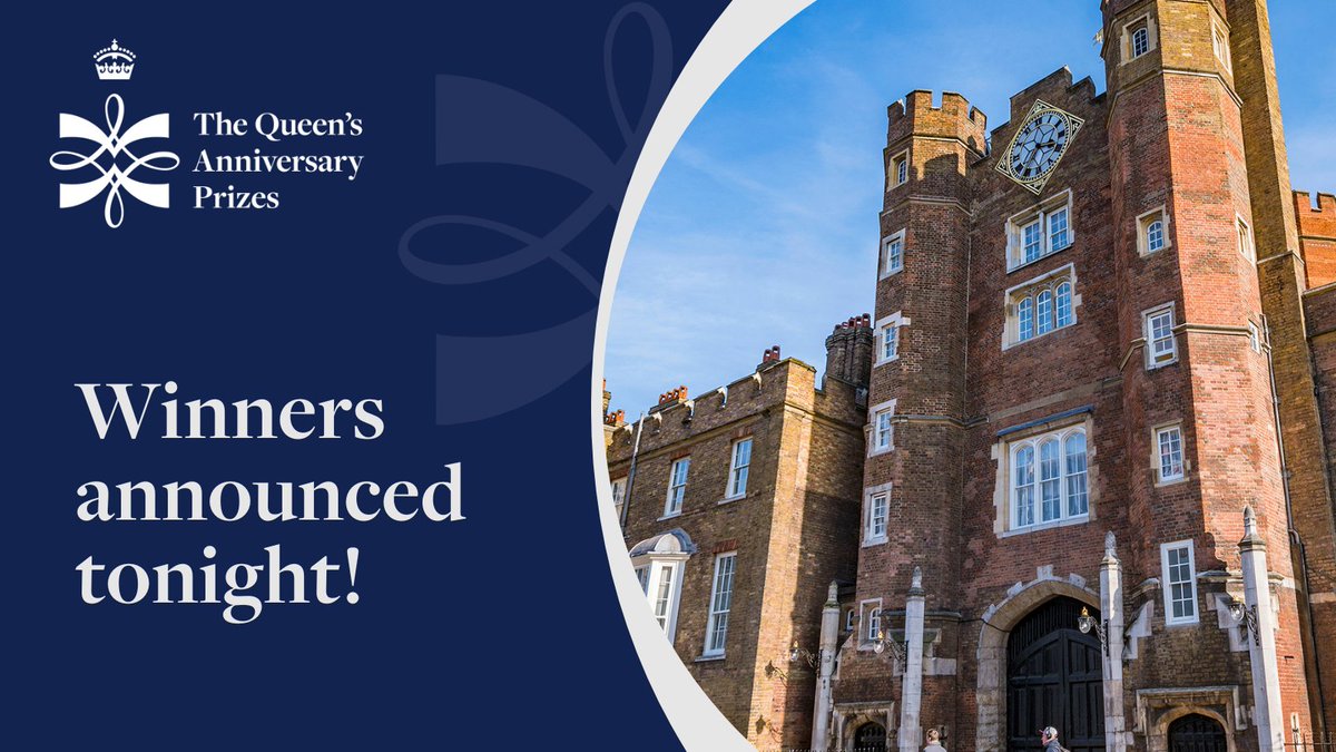 QEdPrizes's tweet photo. Looking forward to announcing the winners of the 2023 Queen's Anniversary Prizes tonight at a Reception at St James's Palace. Stay tuned... #HigherEducation #FurtherEducation #QAPrizes https://t.co/1lmoUs7VAe