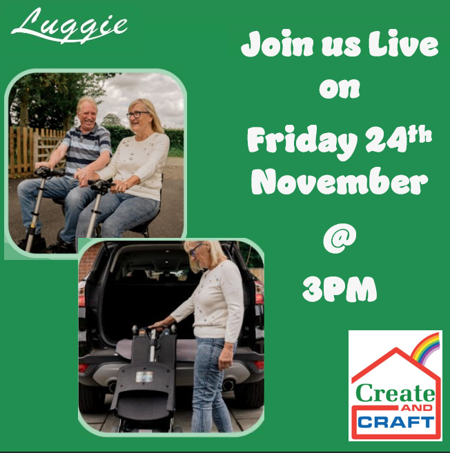 Luggiescooters's tweet photo. Exciting Announcement !!  Friday 24th November at 3pm we will be live over on @createandcrafttv showcasing the Luggie range. Make sure you tune in for our biggest offers yet💸

📺SKY 673 |  VIRGIN 748 | FREEVIEW 85
#letsgetcreative #createandcrafttv #luggiescooters https://t.co/2rIcSd90SR