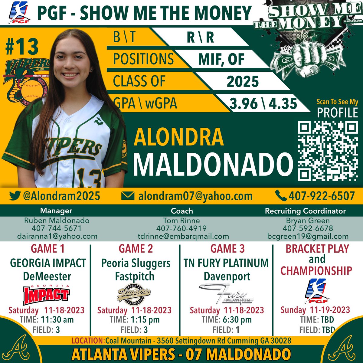 Alondra Maldonado (@alondram2025) on Twitter photo Show Me The Money!!! Last tournament of the fall with <a href="/07Vipers/">Atlanta Vipers Gold '07 - Maldonado</a> Come out and watch!!! <a href="/e_newellcoach/">Eric Newell</a> <a href="/AnnaShelnutt/">Anna Shelnutt</a> <a href="/CoachKarlaUSF/">Karla Claudio</a> <a href="/SBCoachNavi/">Lisa Navas</a> <a href="/boschml/">Michael Bosch</a> <a href="/CoachCassady/">Paige Cassady</a> <a href="/hunter_bunch10/">Hunter Bunch</a> <a href="/Coach_A_Mo/">coacн мoraleѕ</a> @CoachMurrr <a href="/jenn_salling/">Jenn Salling, OLY</a> <a href="/CoachCuz3/">Shellie Cousins</a> <a href="/thevipernation/">Atlanta Vipers Fastpitch</a> Show Me The Money!!! Last tournament of the fall with <a href="/07Vipers/">Atlanta Vipers Gold '07 - Maldonado</a> Come out and watch!!! <a href="/e_newellcoach/">Eric Newell</a> <a href="/AnnaShelnutt/">Anna Shelnutt</a> <a href="/CoachKarlaUSF/">Karla Claudio</a> <a href="/SBCoachNavi/">Lisa Navas</a> <a href="/boschml/">Michael Bosch</a> <a href="/CoachCassady/">Paige Cassady</a> <a href="/hunter_bunch10/">Hunter Bunch</a> <a href="/Coach_A_Mo/">coacн мoraleѕ</a> @CoachMurrr <a href="/jenn_salling/">Jenn Salling, OLY</a> <a href="/CoachCuz3/">Shellie Cousins</a> <a href="/thevipernation/">Atlanta Vipers Fastpitch</a>