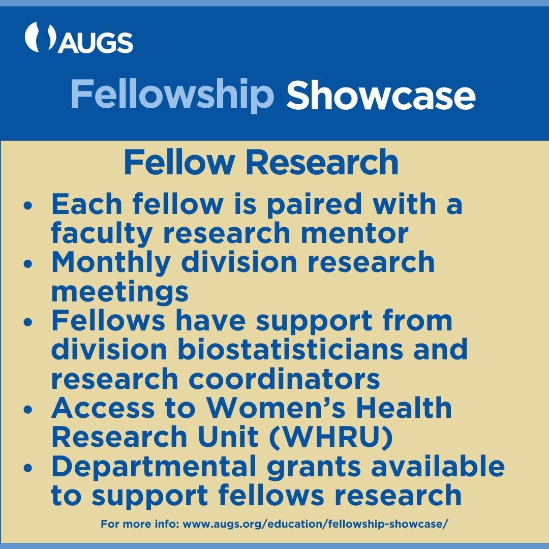 More info on our fellowship research support at OHSU. <a href="/ohsufpmrs/">ohsufpmrs</a> 

#FutureFellowsofAUGS #FutureUrogynFellows #AUGSFellowshipShowcase #Obgyn #Obgyntwitter #MedEd #Medtwitter