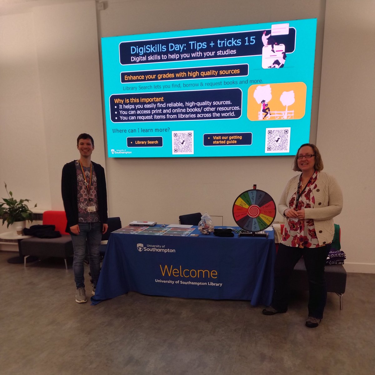 Digital Learning (@learnsoton) on Twitter photo Everyone <a href="/unisouthampton/">University of Southampton</a> Come and visit us in the Foyer of Hartley Library for #DigiSkillsDay today! Come and talk to us about your Digital Skills or spin a wheel and win a prize!! <a href="/UniSotonLibrary/">University of Southampton Library</a>. Everyone <a href="/unisouthampton/">University of Southampton</a> Come and visit us in the Foyer of Hartley Library for #DigiSkillsDay today! Come and talk to us about your Digital Skills or spin a wheel and win a prize!! <a href="/UniSotonLibrary/">University of Southampton Library</a>.