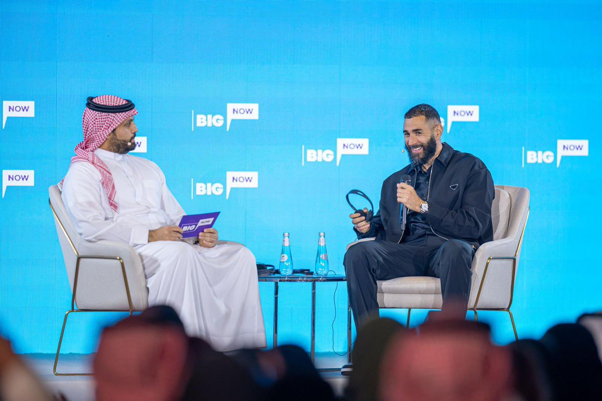 Karim Benzema (@benzema) on Twitter photo Honored to speak about football, youth and the future at <a href="/Misk_Global/">Misk Global</a> 🇸🇦⚽️🔥 #MGF23
#TheBigNow Honored to speak about football, youth and the future at <a href="/Misk_Global/">Misk Global</a> 🇸🇦⚽️🔥 #MGF23
#TheBigNow