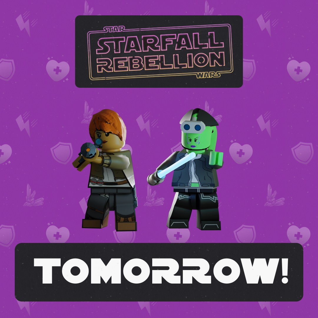 horizons_games's tweet photo. 🚀✨ Tomorrow is the day! Get ready to embark on an epic journey as Starfall Rebellion launches into the gaming cosmos. Brace yourselves for an unforgettable adventure! 🎮 

#StarfallRebellion #horizonsgames #starwars #lego #legostarwars #axolotlengine #gamedevelopment #gaming https://t.co/6ygo0IxBwb