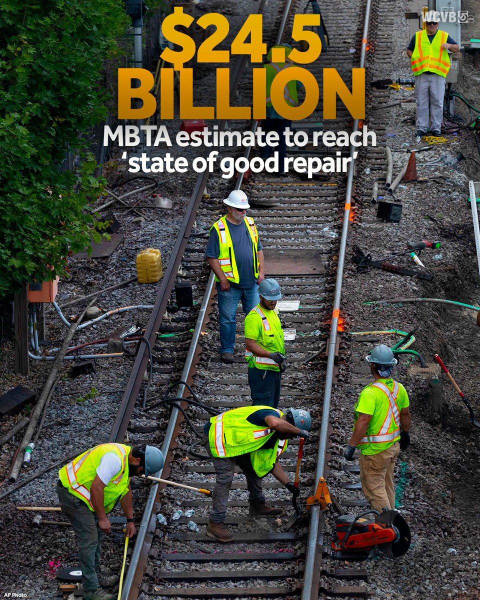 MBTA officials say an enormous investment of $24.5 billion is needed to bring the system into a "state of good repair" -- and increase of $10 billion since the last time the agency issued a similar report. wcvb.com/article/mbta-s…