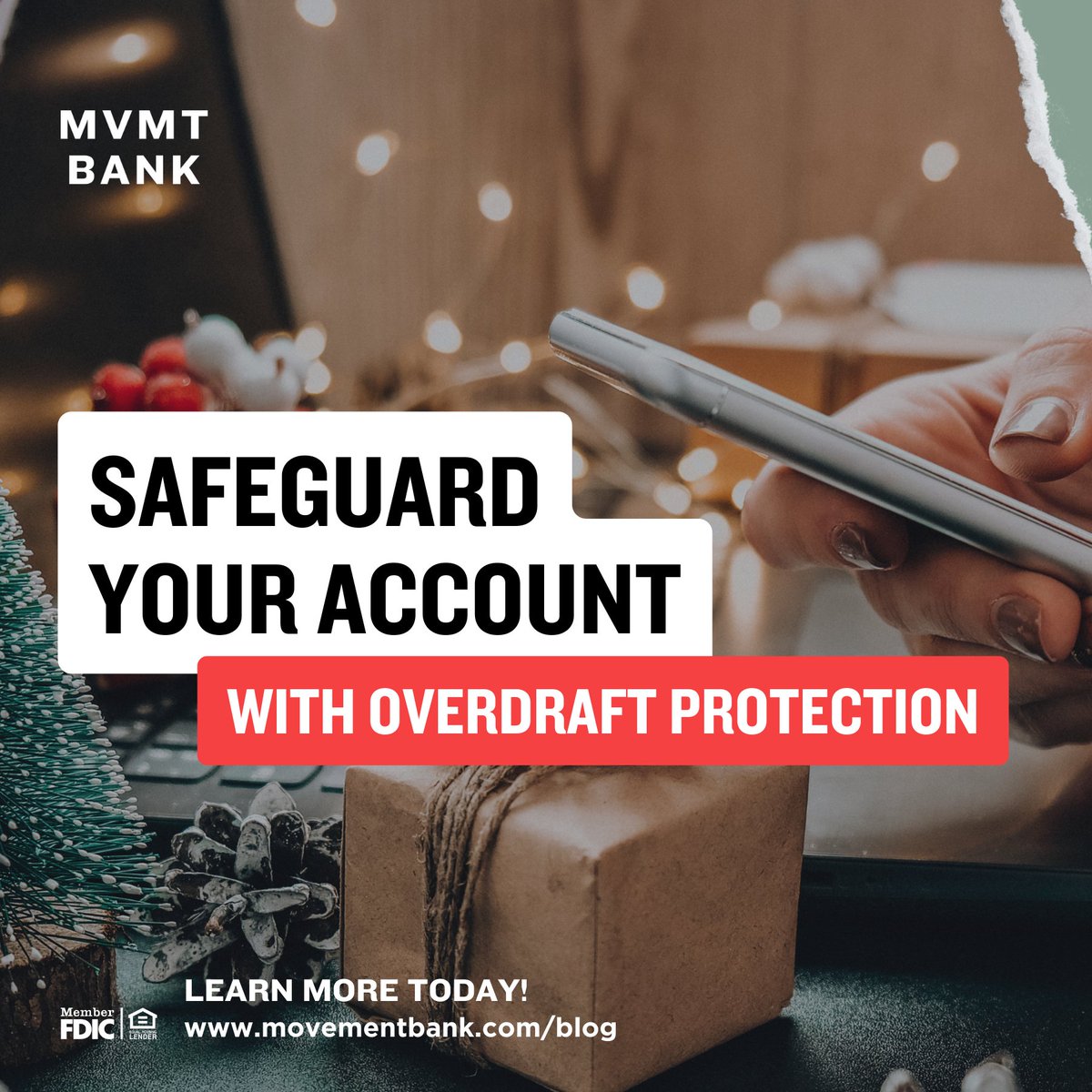 MovementBank's tweet image. This holiday season, safeguard your checking account with #overdraftprotection to navigate unexpected expenses or festivities worry-free!

Learn more about our features and benefits at movementbank.com/blog.
