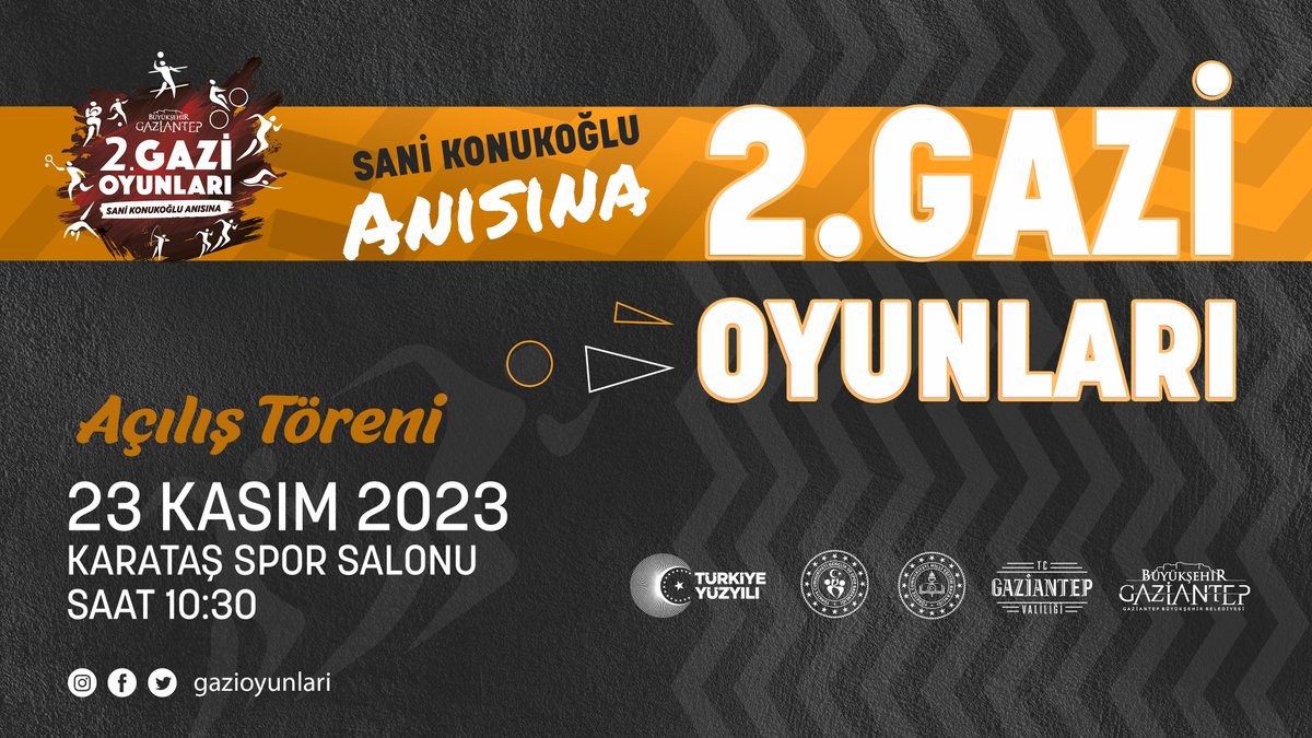 gazioyunlari's tweet photo. Sani Konukuğlu Anısına 2.Gazi Oyunları Açılış Töreni 23 Kasım 2023 Saat: 10:30'da https://t.co/cMleVQbI01