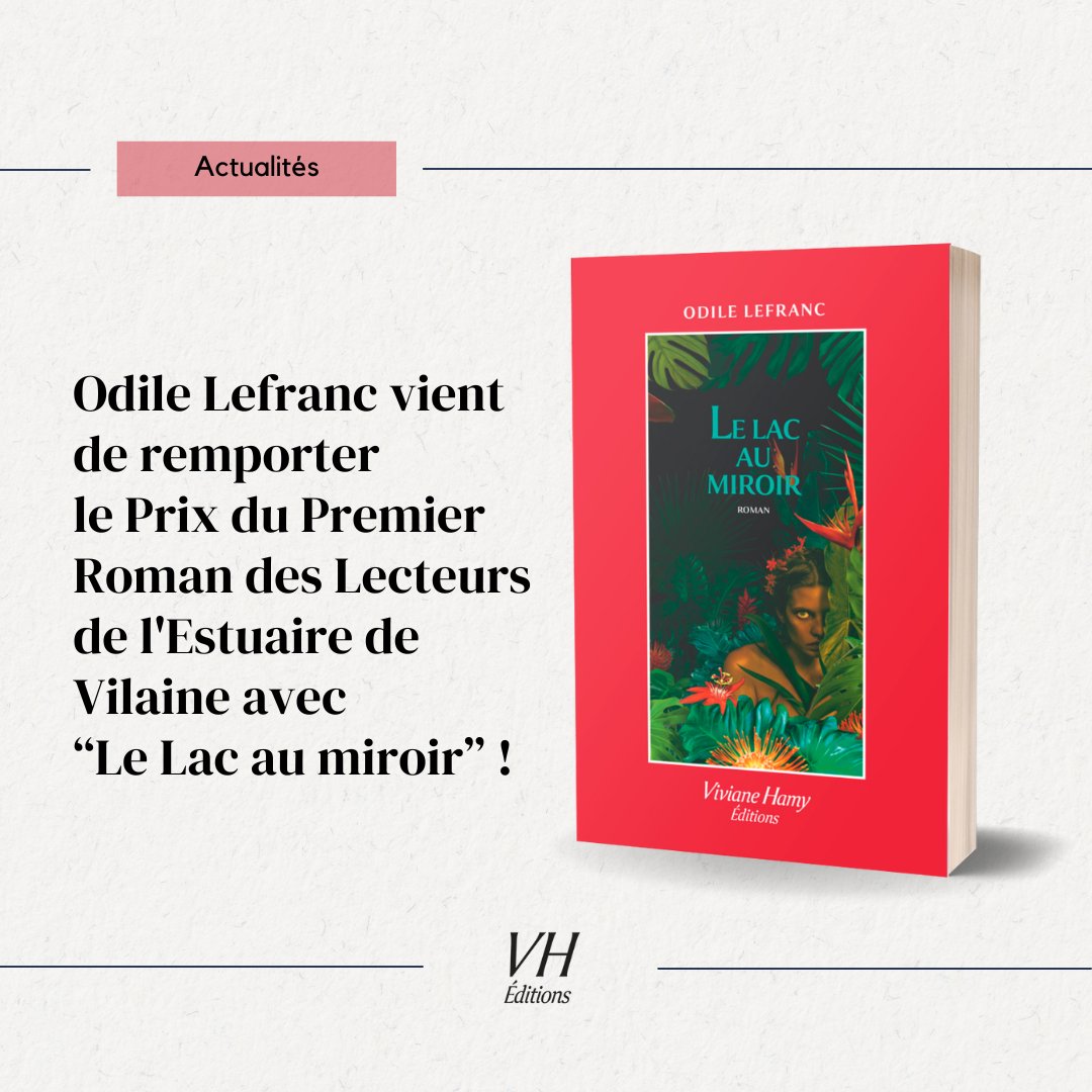 La nouvelle est tombée aujourd'hui : <a href="/OdileLefranc/">OdileLefranc</a>  remporte le Prix du Premier Roman des Lecteurs de l'Estuaire de Vilaine avec "Le Lac au miroir" ! 👏