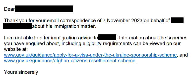 LabourAssistant's tweet photo. So, this week the Home Office have switched to a new system of responding to MP enquiries, and the quality of replies about people's applications has *plummeted*. https://t.co/SRPYAfjtyw